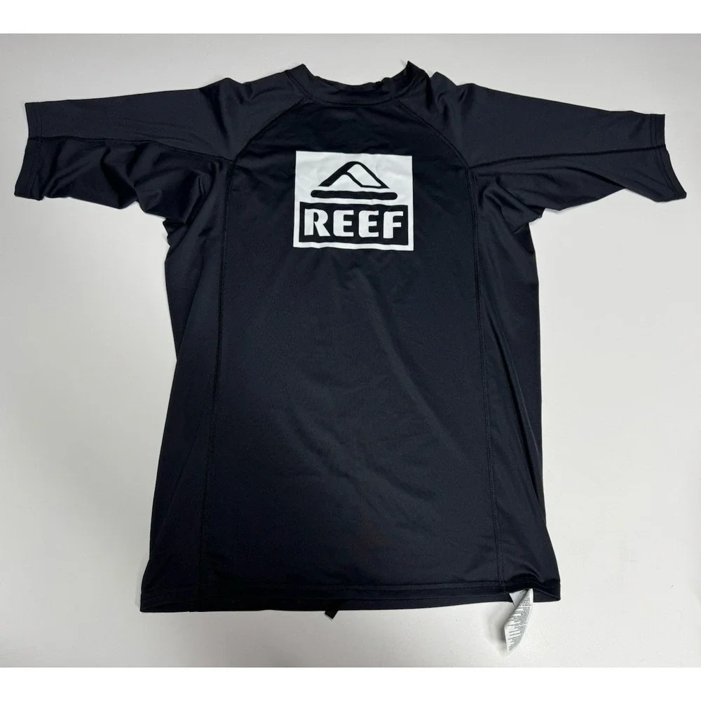 REEF Rash Guard Swim Scuba Surf Top Short Sleeve Mens XL Black